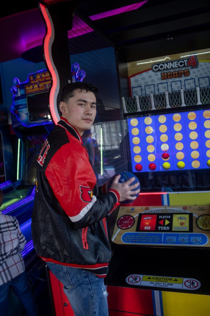 Dating photo of a man in a game hall